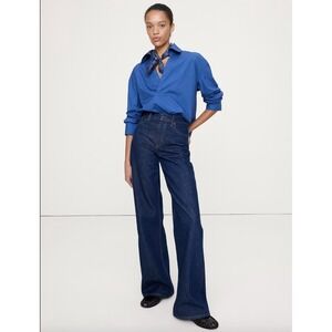 Banana Republic 100% Cotton Poplin Oversized Shirt Blue Size M
